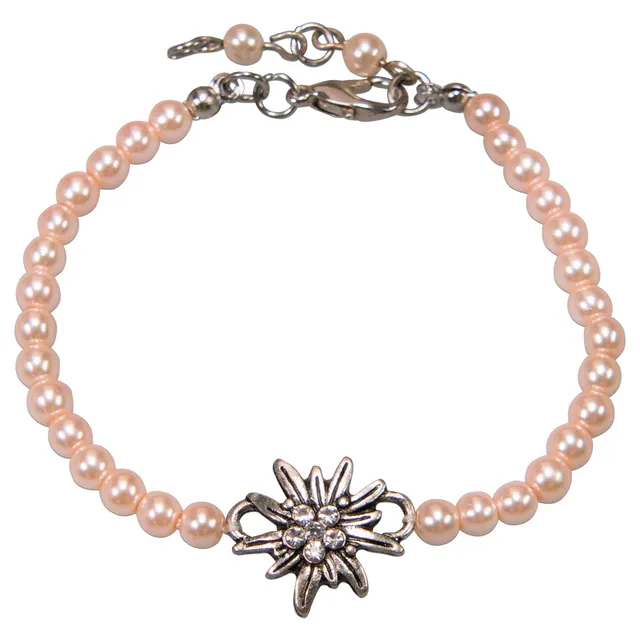Alpenflüstern DAHEIM DAB074 Perlenarmband Edelweiss silber