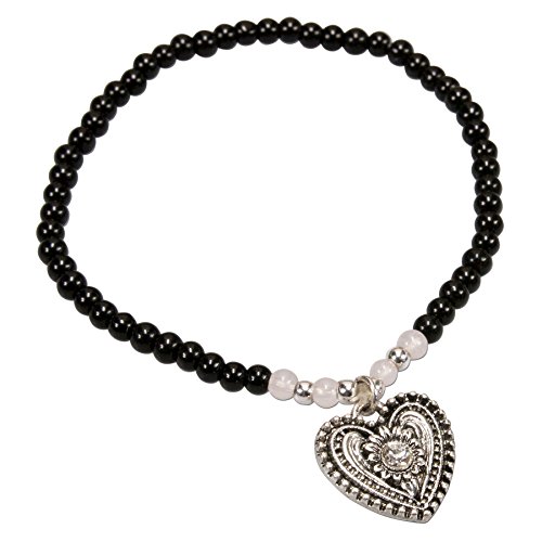 Alpenflüstern DAHEIM DAB055 Trachtenherz Armband schwarz-creme
