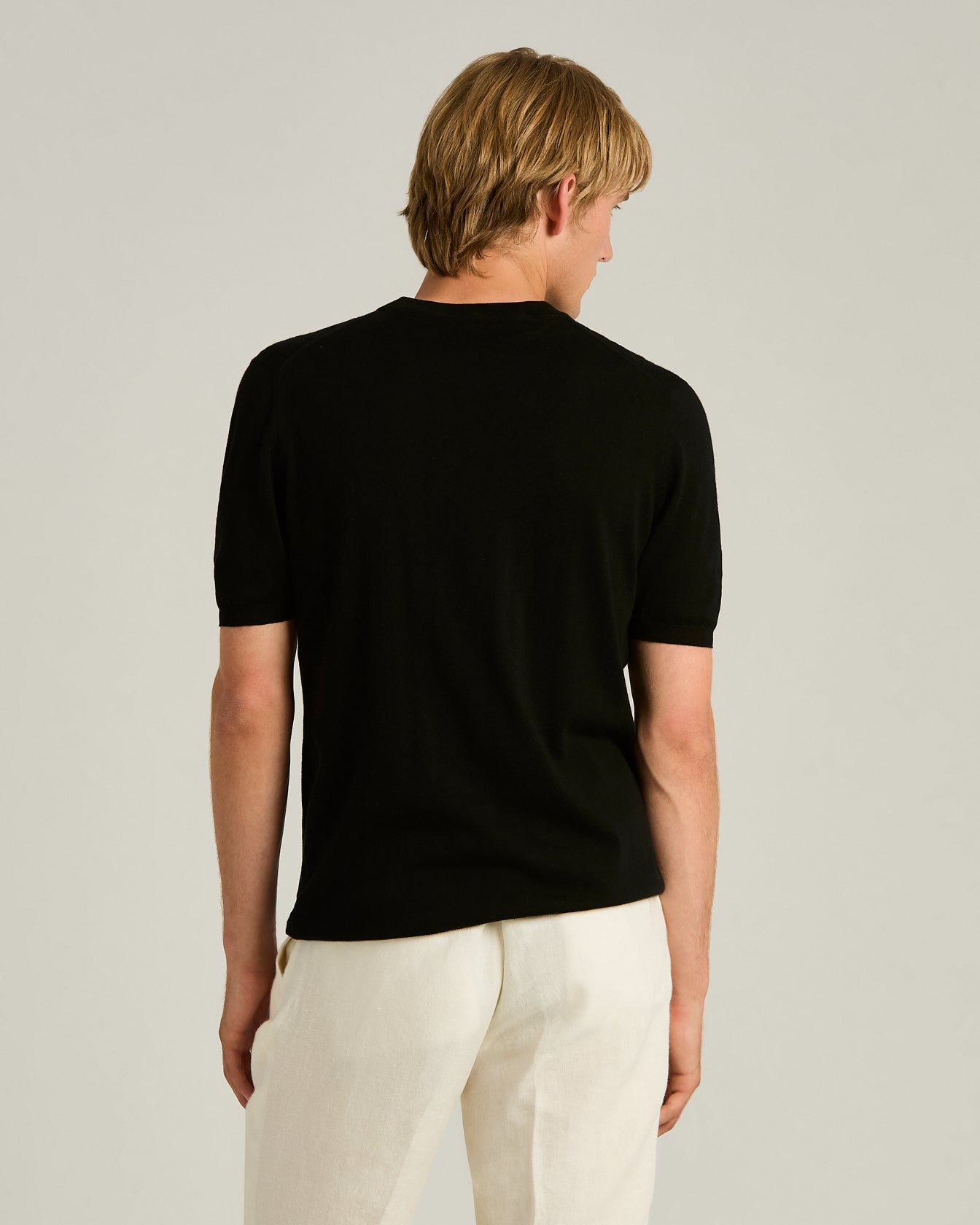 Kiton Knitwear T-Shirt Baumwolle schwarz Gr.M Rundhals