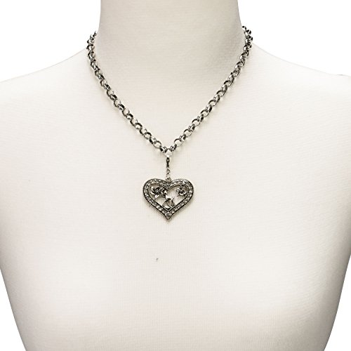Alpenflüstern DAHEIM AAH084 Anhänger Strass-Herz Bambi antik-silber