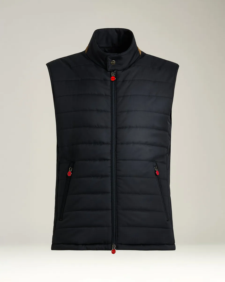 Kiton Padded Gilet Steppweste Navy Größe 50