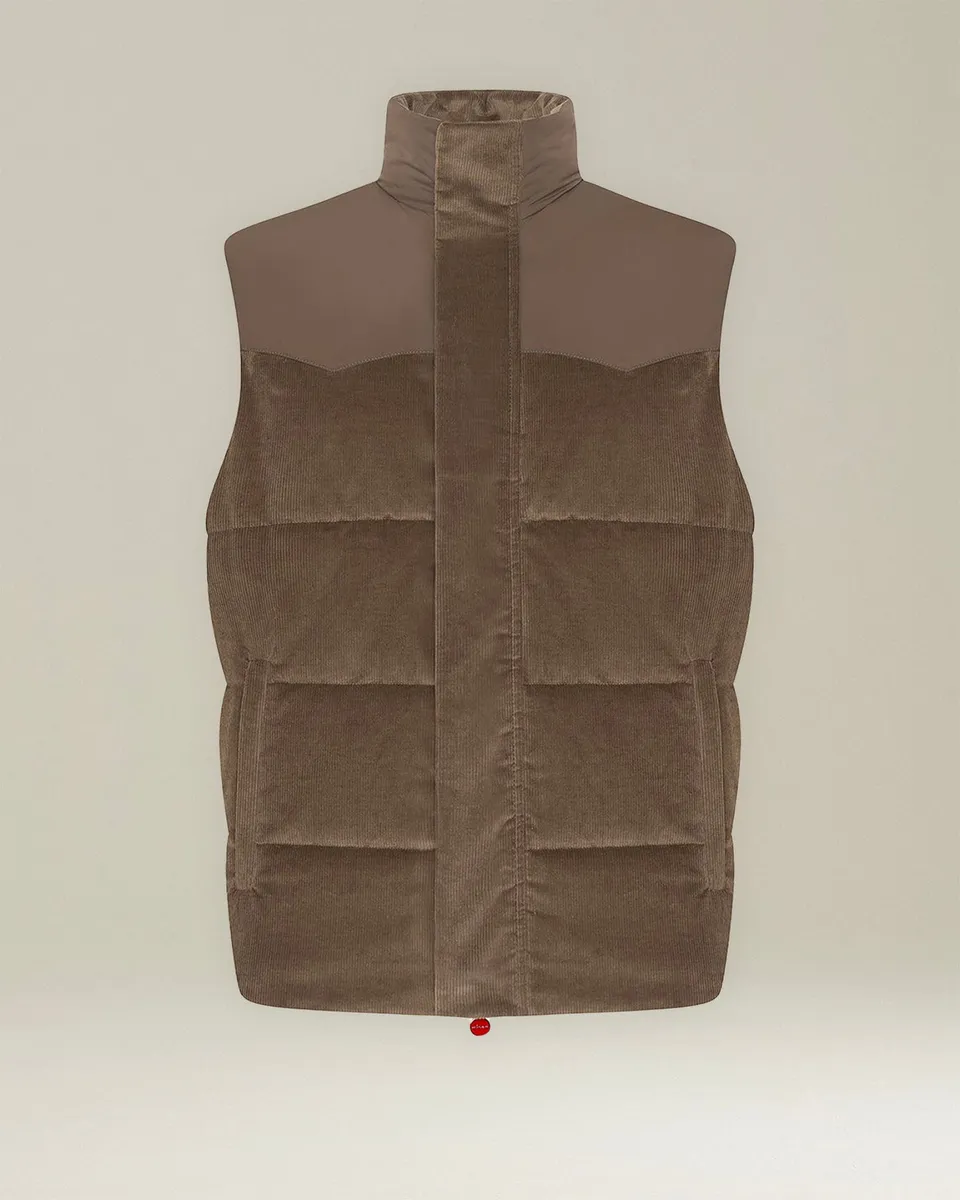 Kiton Gilet Piumino Smanicato Daunenweste Samt