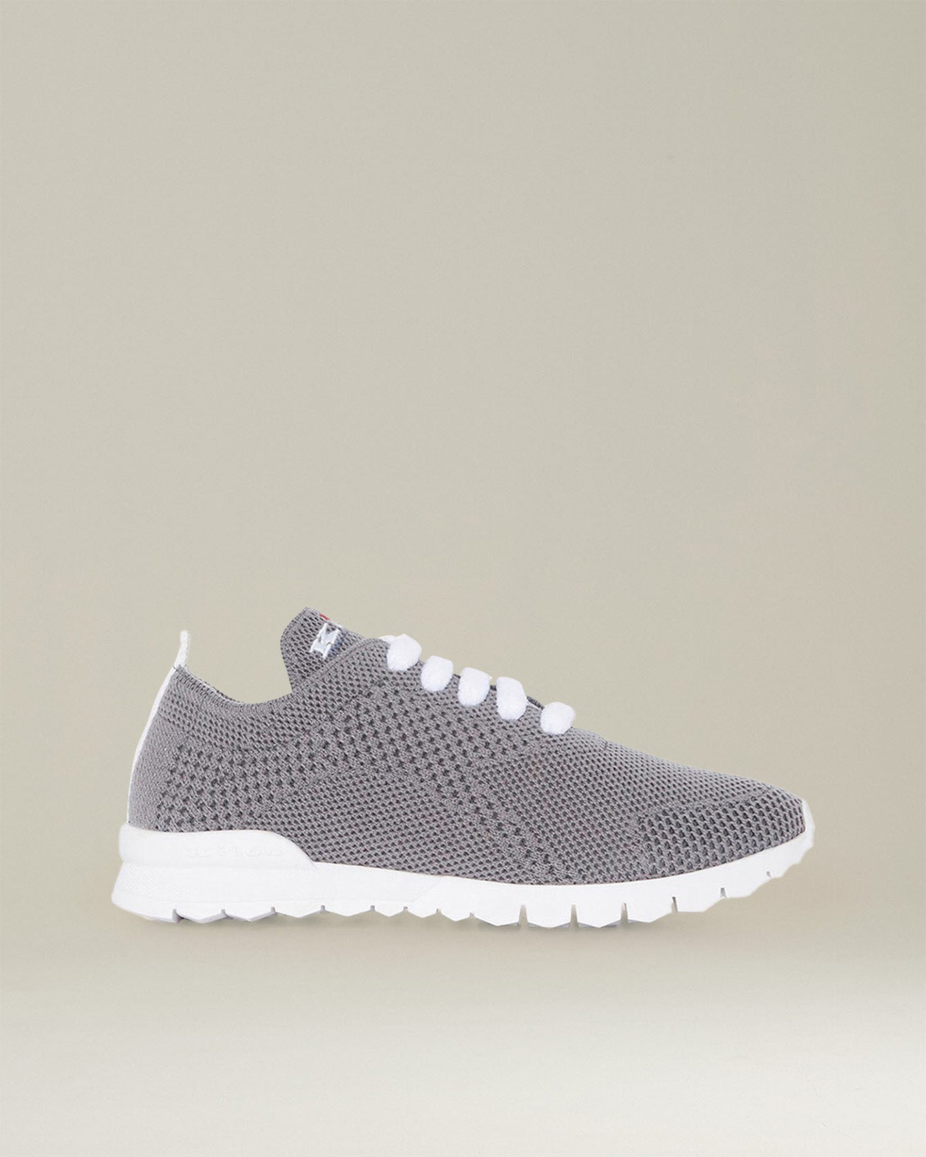 Kiton Fits Sneaker Cashmere Strick Grau Weiße Sohle