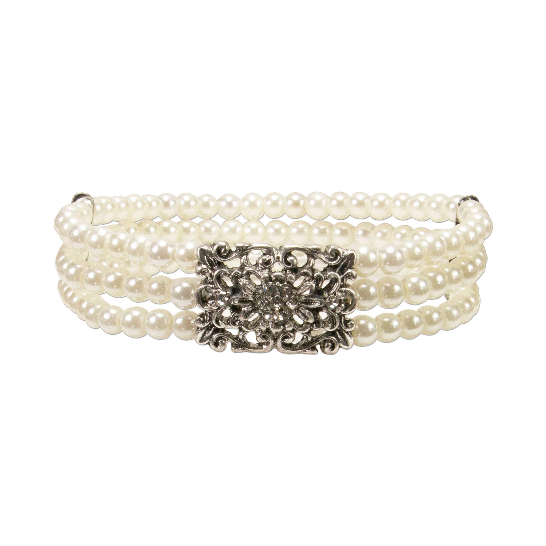 Alpenflüstern DAHEIM Edda Perlenarmband 3-reihig schwarz DAB060