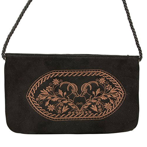Alpenflüstern DAHEIM DTA070 Clutch Trachtentasche schwarz Steinbock