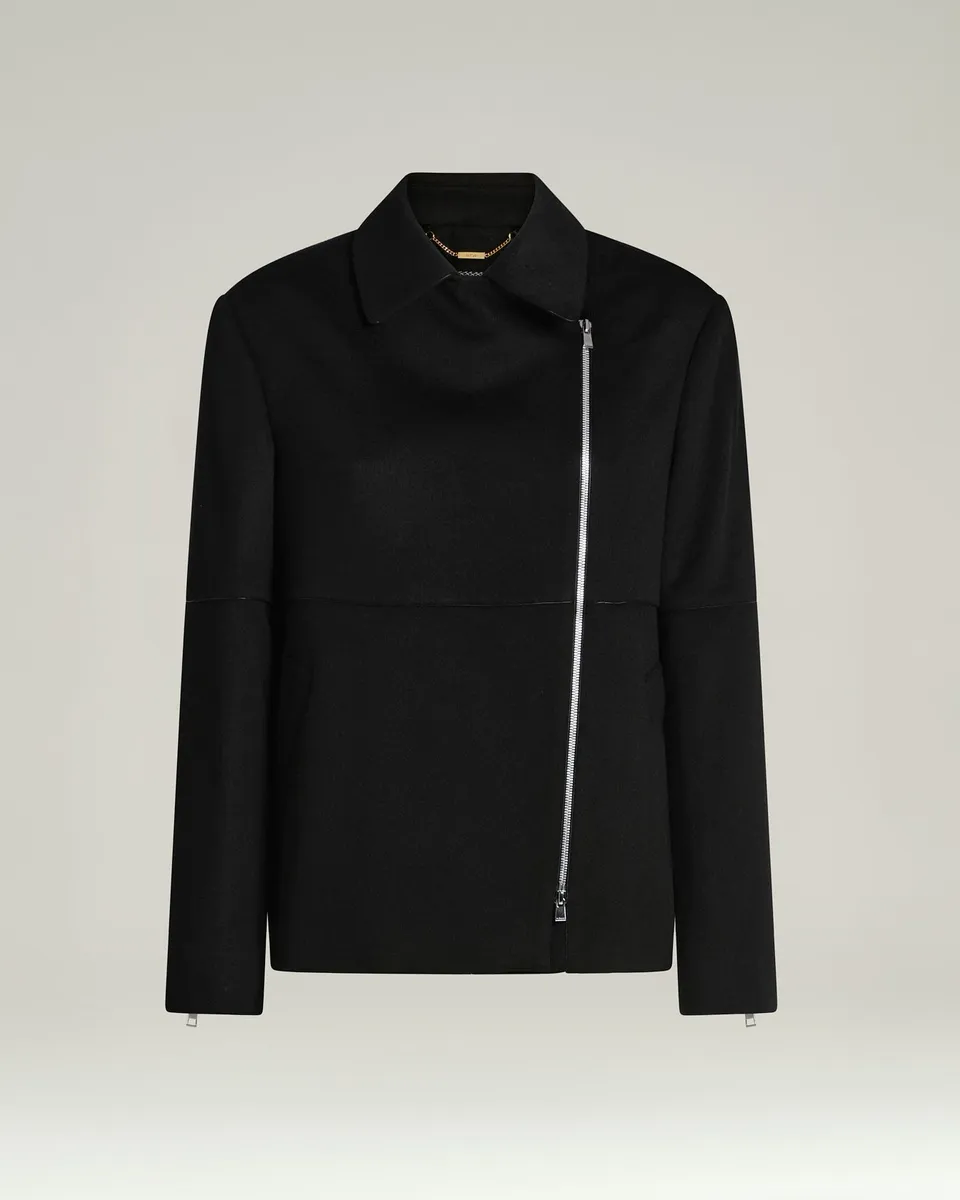 Kiton Tailored Cashmere Mantel schwarz Reissverschluss