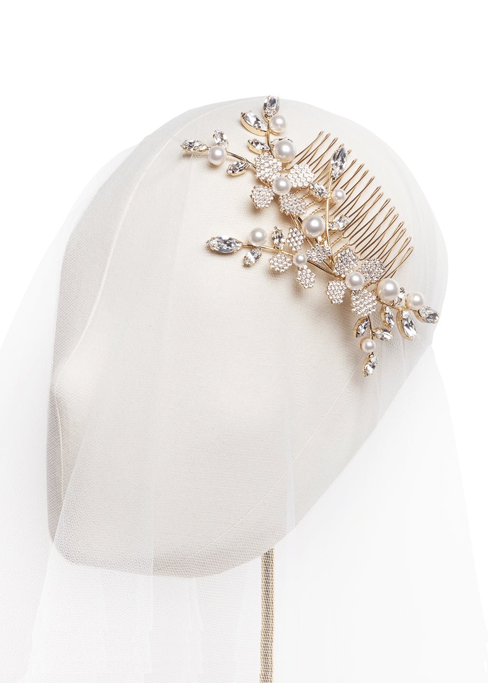 Elizabeth Bower June Pearlette Braut Haarkamm Gold Perlen