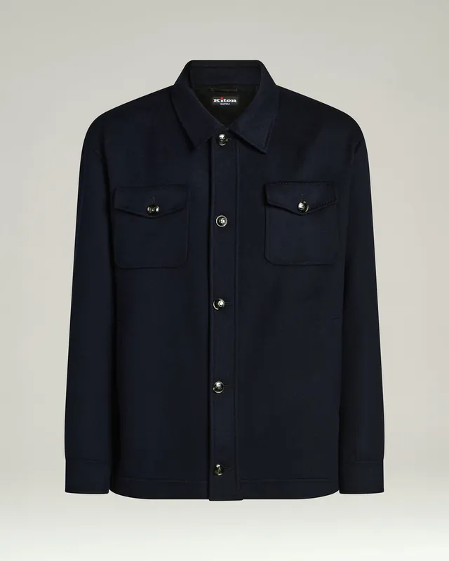 Kiton Hemdjacke Kaschmir Navy Hornknöpfe Sakko