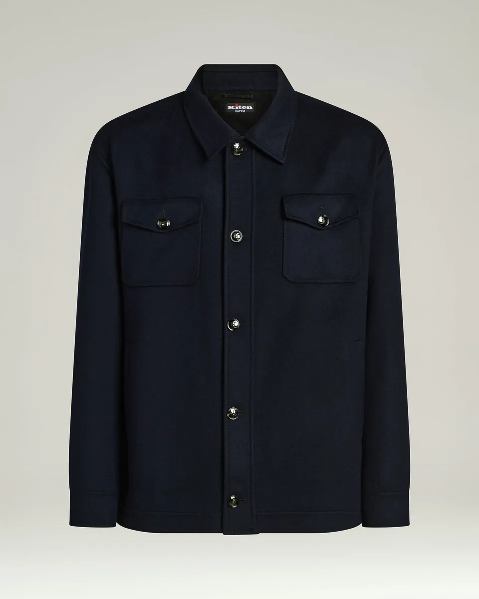Kiton Hemdjacke Kaschmir Navy Hornknöpfe Sakko