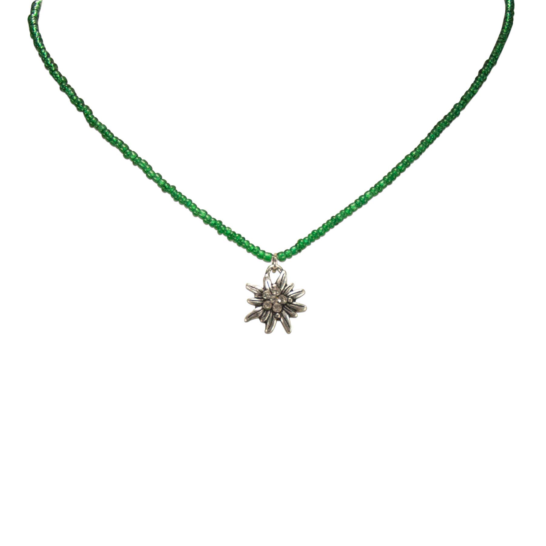Alpenflüstern DAHEIM DHK258 Dirndlkette grün Edelweiss Perlen