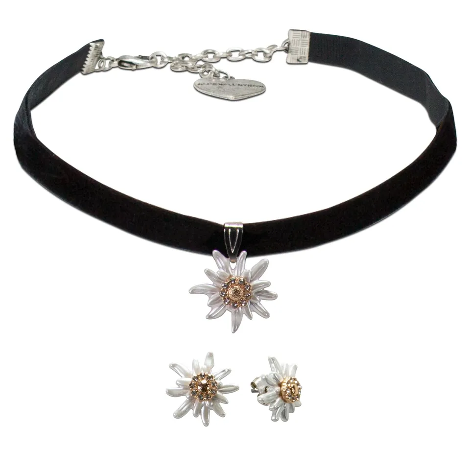 Alpenflüstern DAHEIM Greta SET053 Schmuckset schwarz Samt