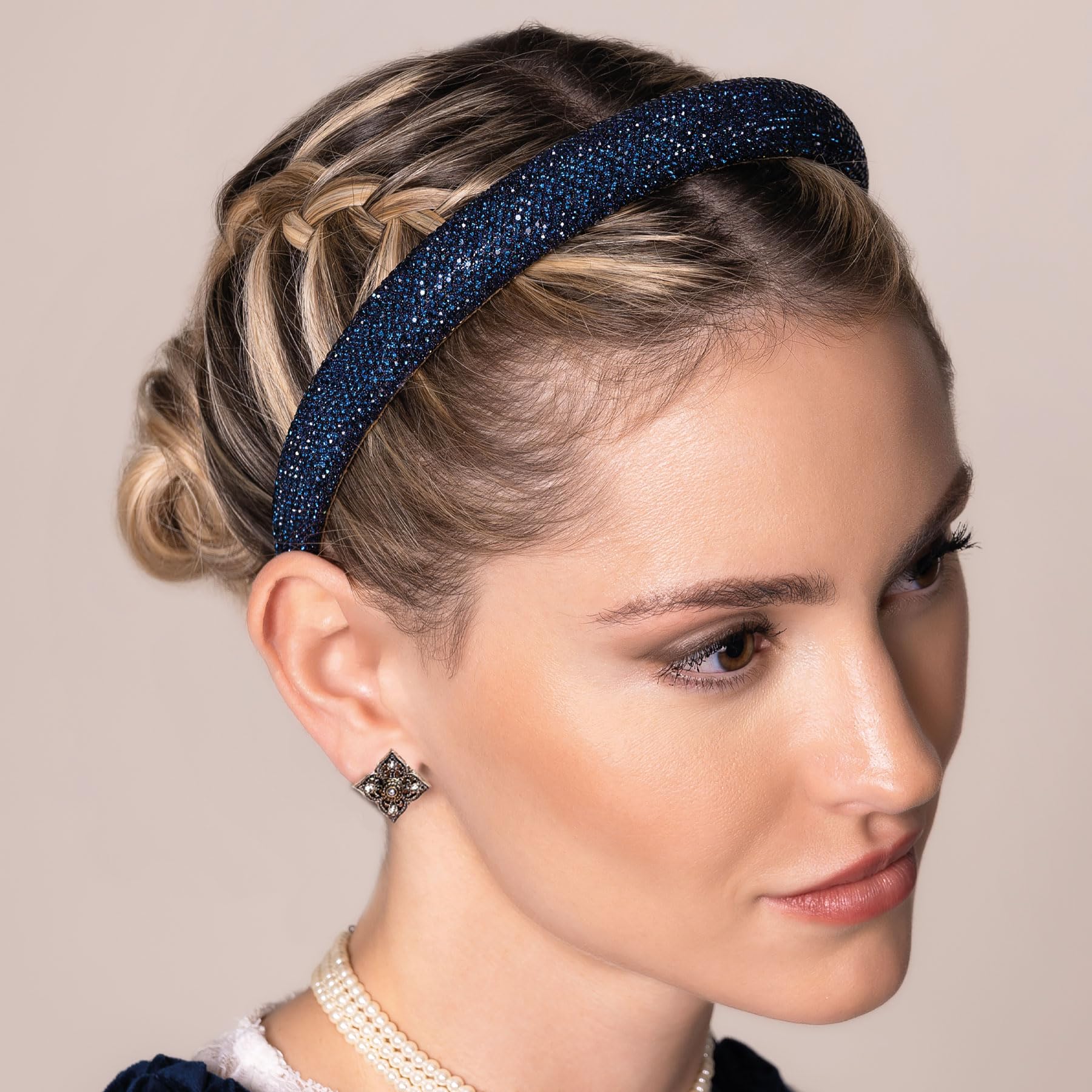 Alpenflüstern DAHEIM ADV149 Haarreif Glitzer breit blau