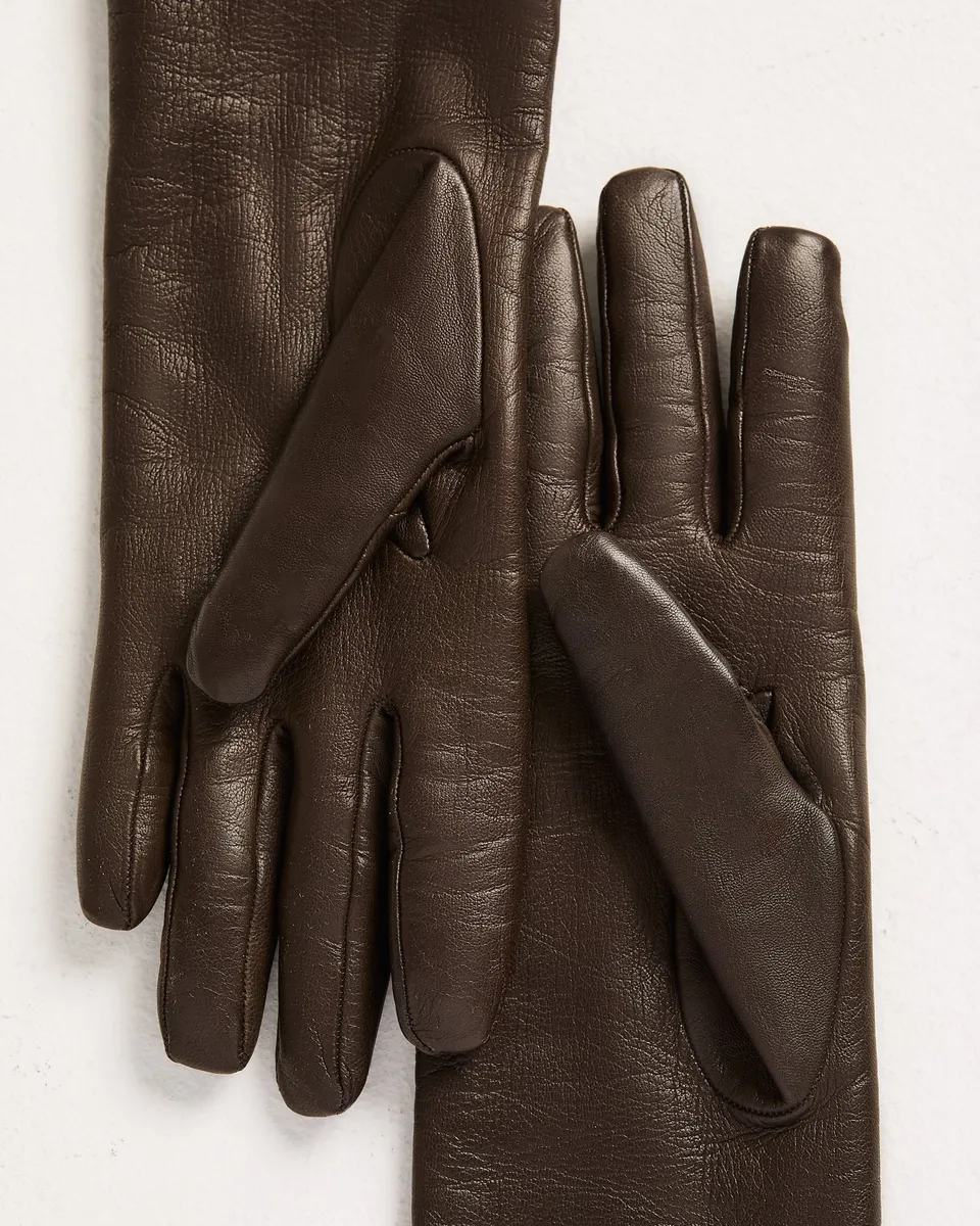 Kiton Scarves Gloves Lederhandschuhe Damen braun Kaschmir lang