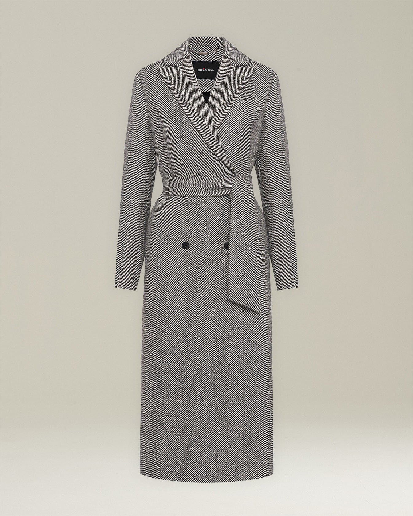 Kiton Outerwear Mantel Damen Cashmere Fischgrat