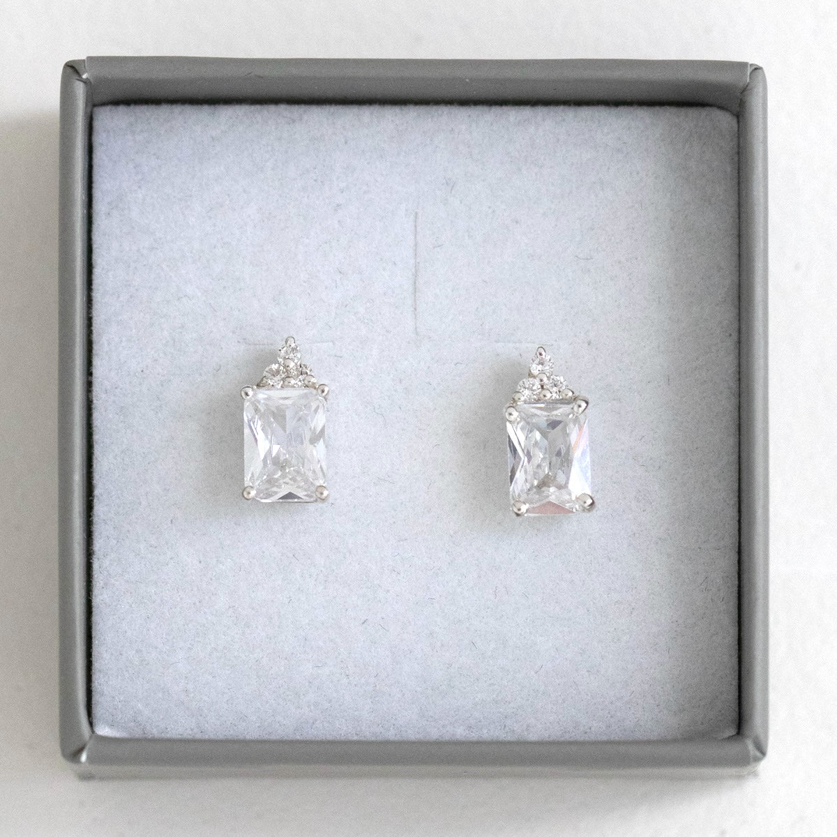 Juvelan Ohrstecker CZ Silber 1 cm Zirkonia