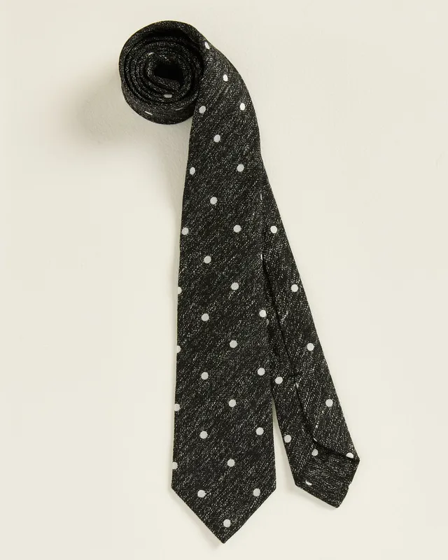 Kiton Ties Wollkrawatte Anthrazit Punkte 148 cm