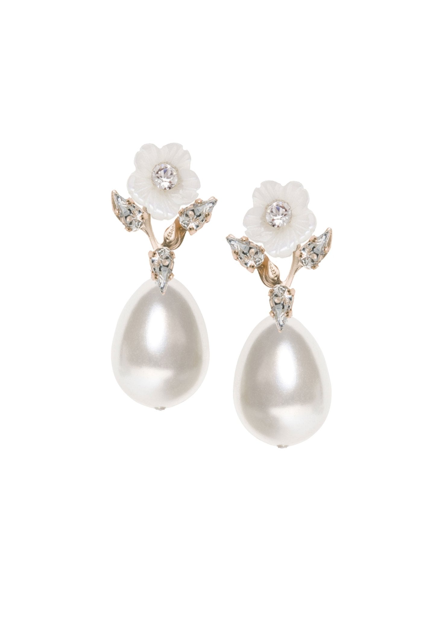 Elizabeth Bower Anemone Bauble Tropfenohrringe Rhodium Perlmutt