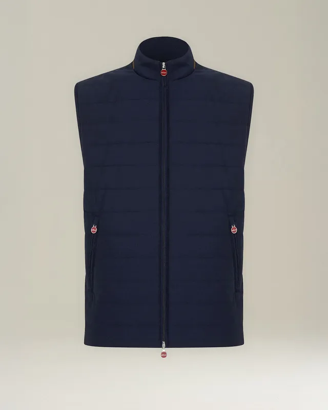 Kiton Gilet Daunenweste Herren Wolle Gr.52 dunkel