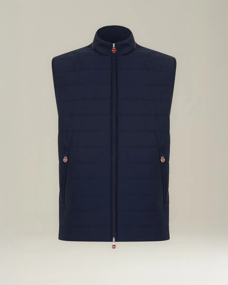 Kiton Gilet Daunenweste Herren Wolle Gr.52 dunkel