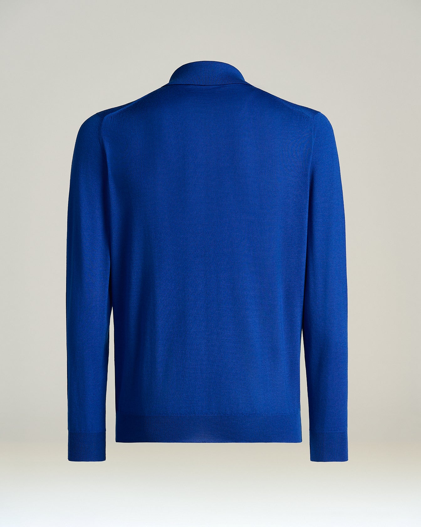 Kiton Brilliant Blue Kaschmir Seide Polo Langarm Blau M