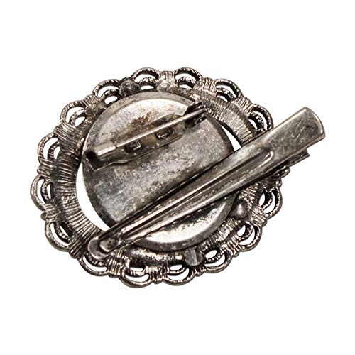 Alpenflüstern DAHEIM Blütenbrosche Schwarz 6x4,5 cm