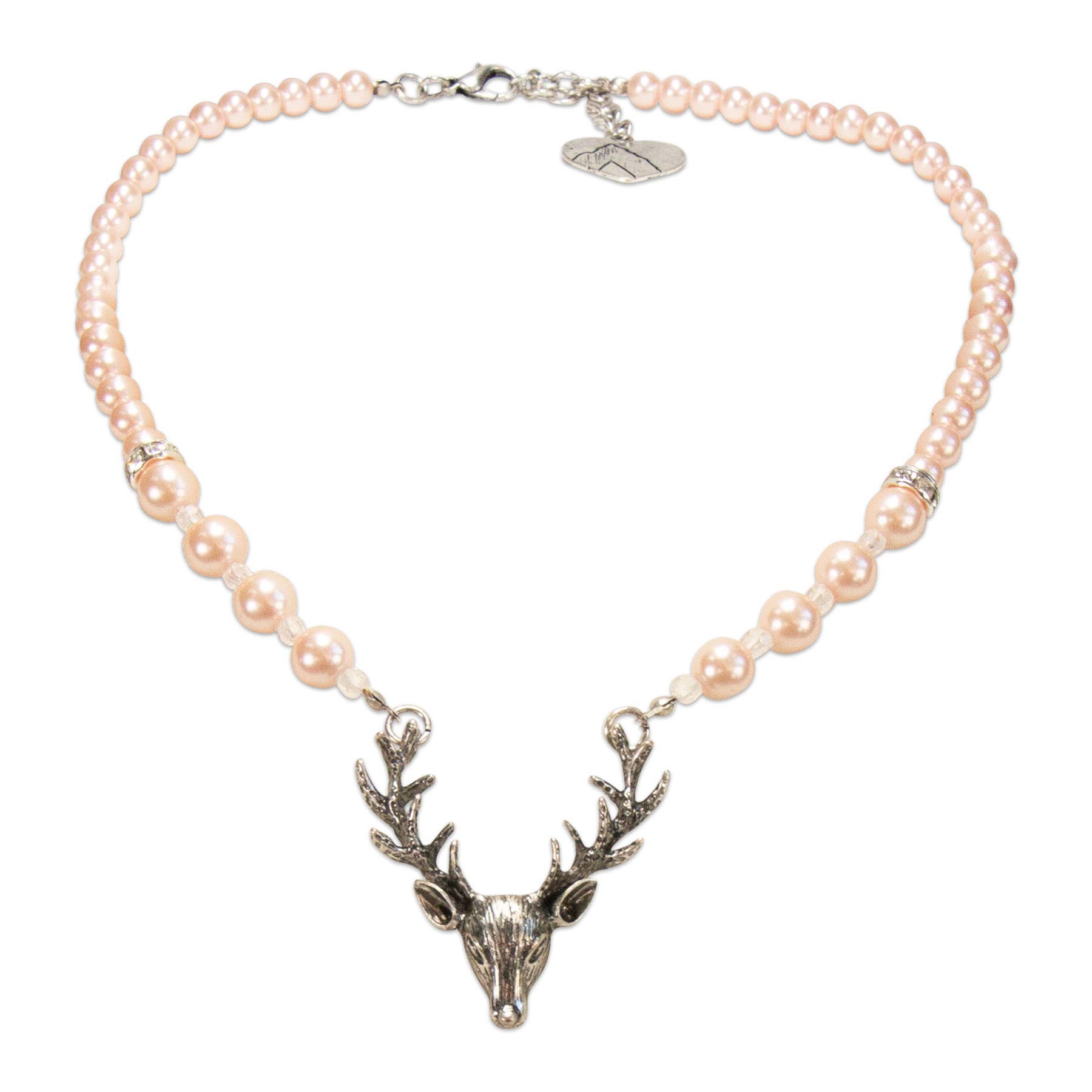Alpenflüstern DAHEIM DHK203 Dirndlkette Hirsch creme-weiß