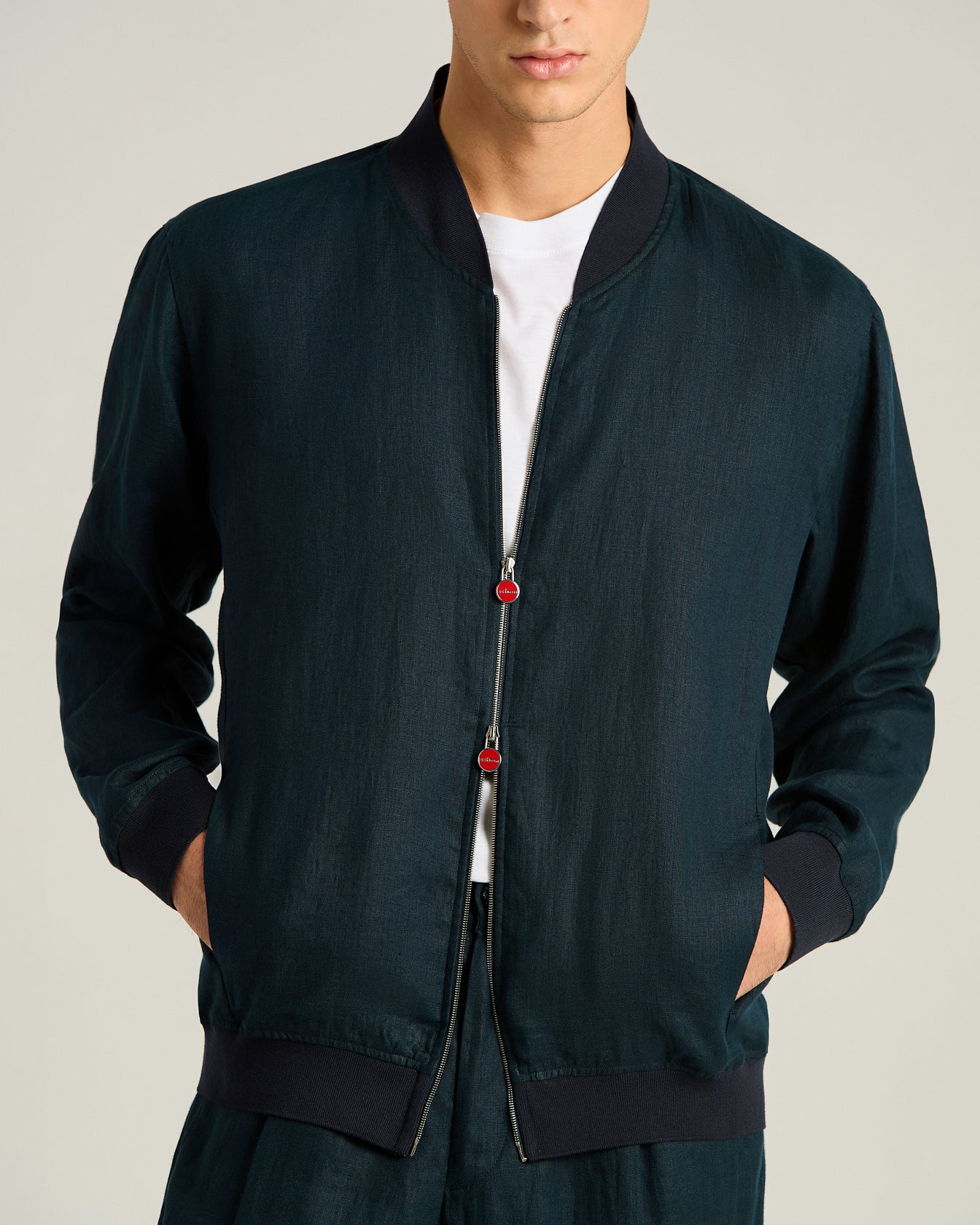 Kiton Jackets Pure Linen Jacket Jacke navy Gr.50 Leinen