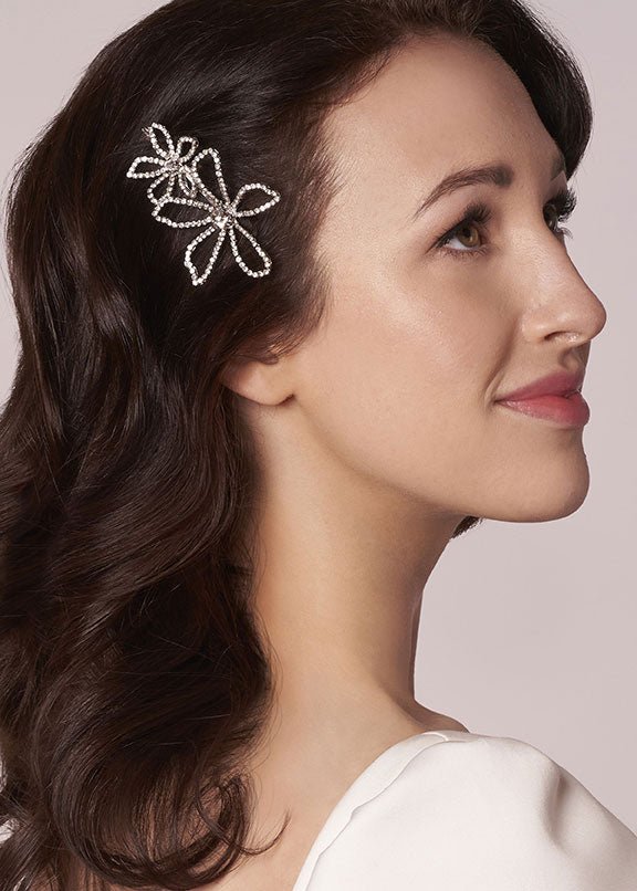 Elizabeth Bower Pavet Dublet Haarnadel Rhodium Kristall
