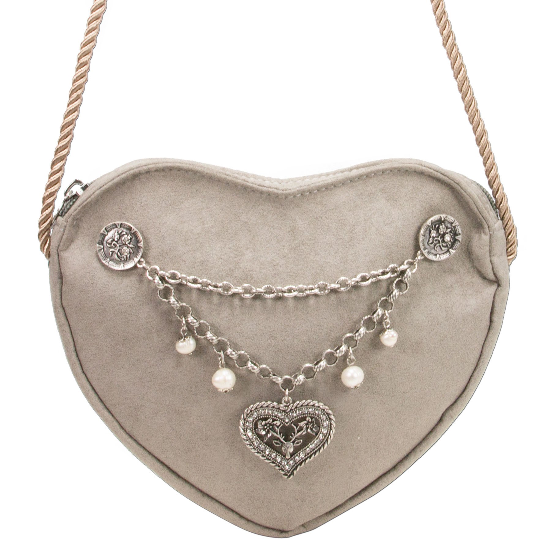 Alpenflüstern DAHEIM DTA065 Herztasche taupe-grau Herz