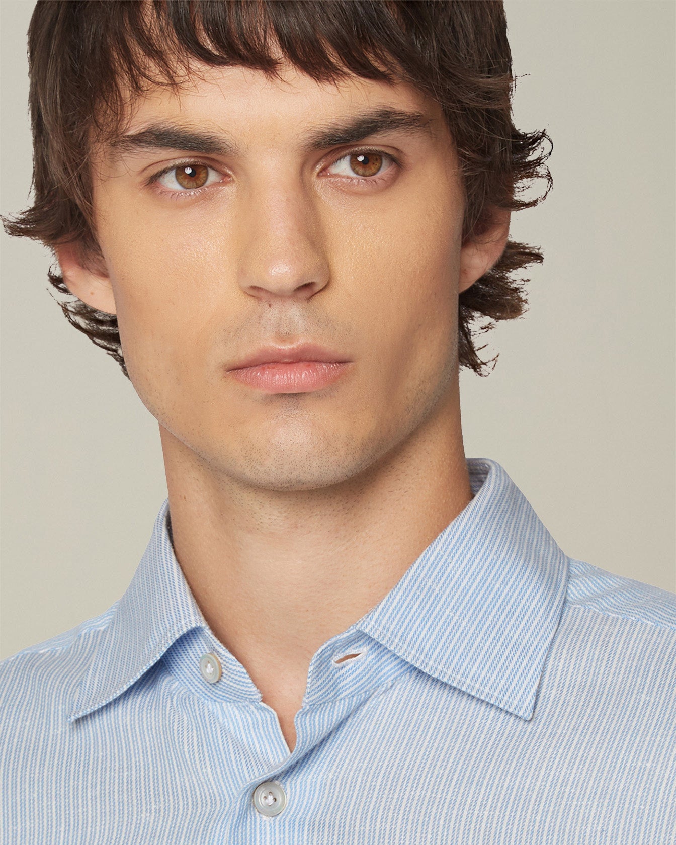 Kiton Shirts Gestreiftes Baumwollhemd Hemd Party