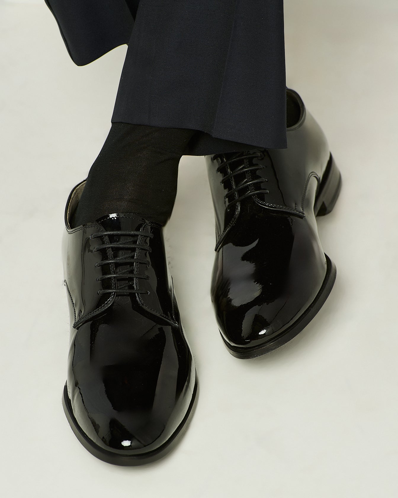 Kiton Oxford Schuhe Lackleder schwarz Abendschuhe