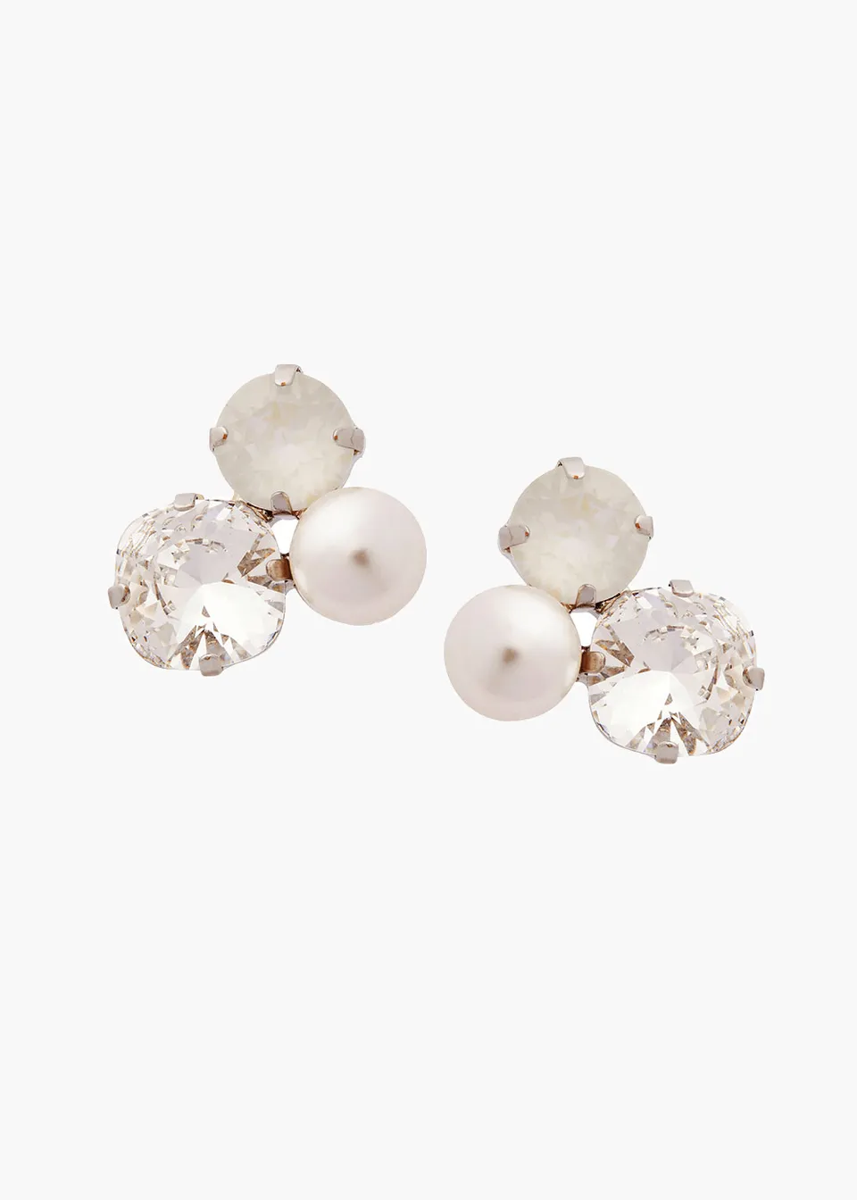 Elizabeth Bower Asher Cluster Ohrstecker Rhodium Perle Kristall