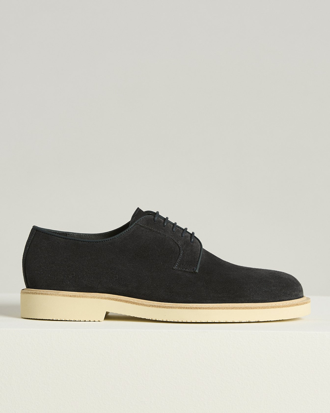 Kiton Derby Schnuerschuh Kalbs-Wildleder blau Gummisohle