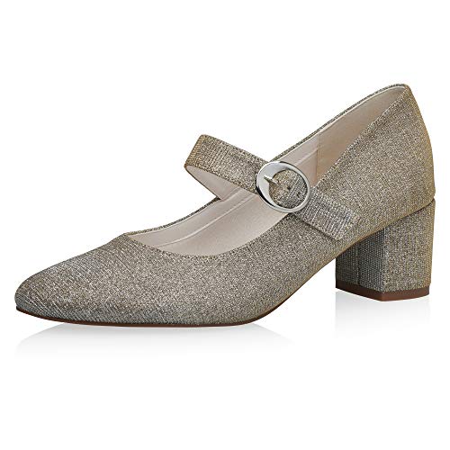 Rainbow Club Luxe Collection Annemarie Pumps Gold Metallic Block