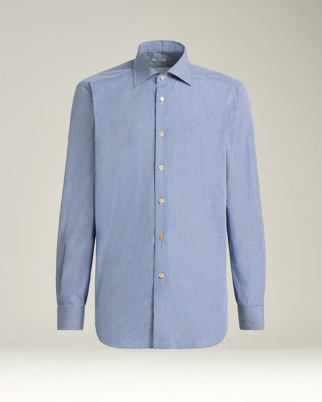 Kiton Formal Hemd Regular Fit Baumwolle hellblau Gr.40