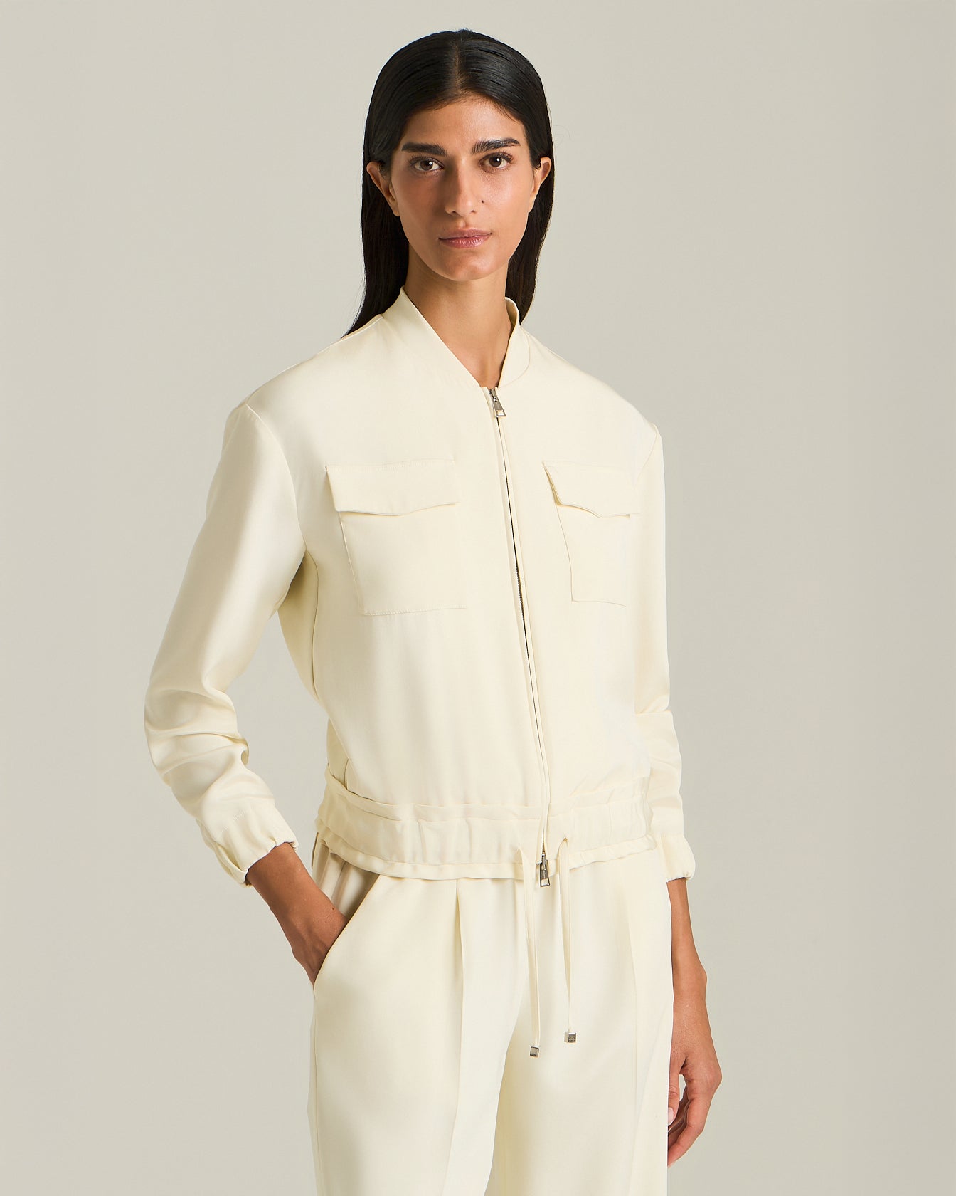Kiton Outerwear Silk Bomberjacke Seide Damen
