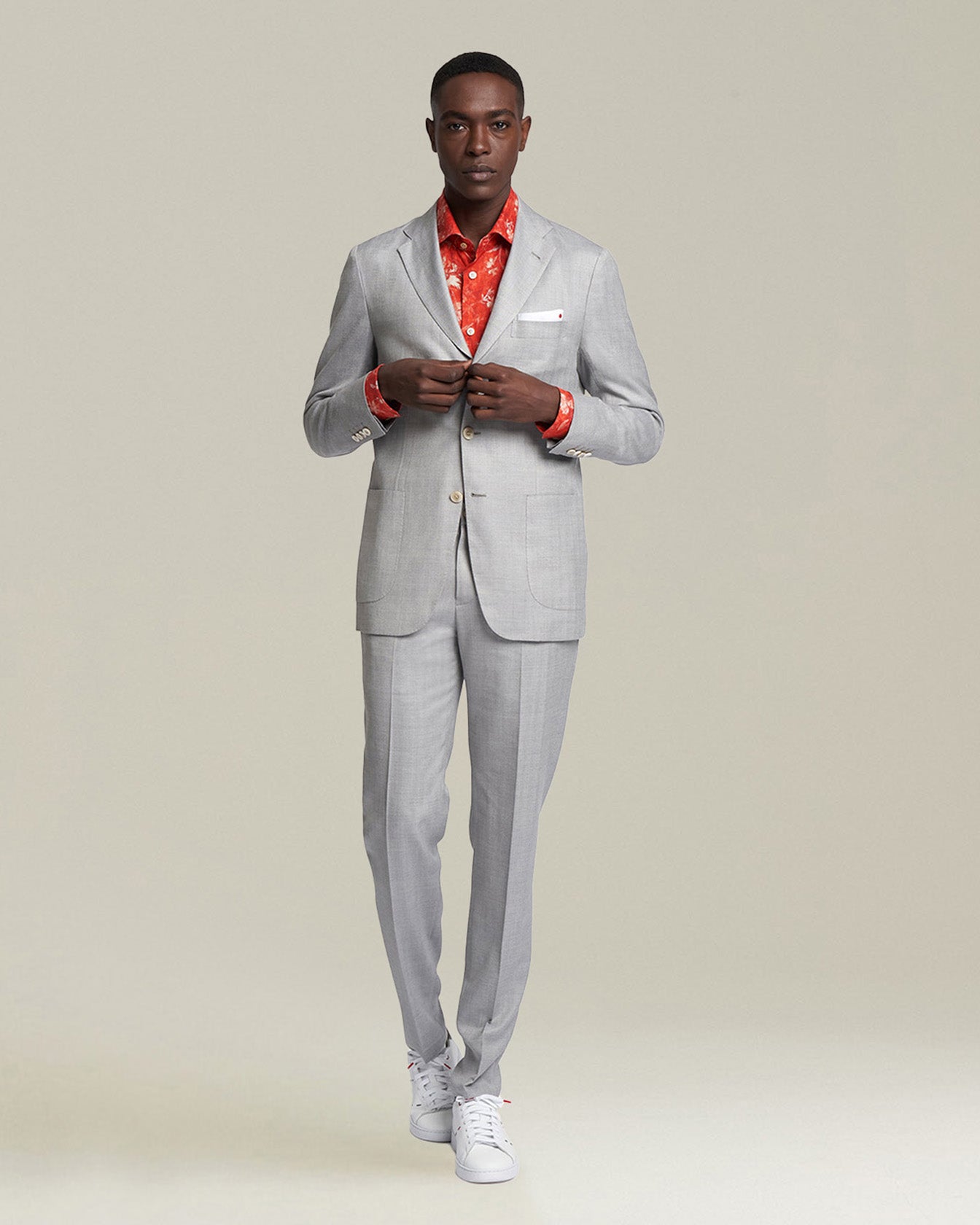 Kiton Abito Cashmere Anzug Grau Cashmere Wolle Seide
