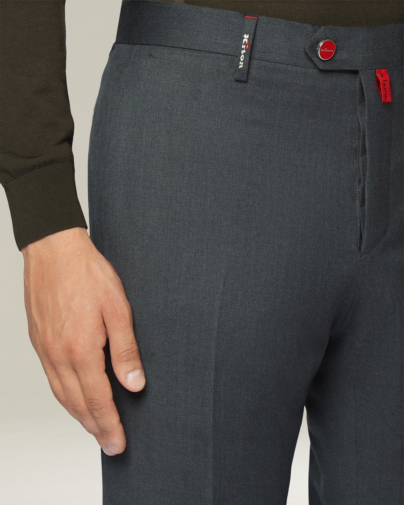 Kiton Trousers Chino Virgin Wool Gr 34