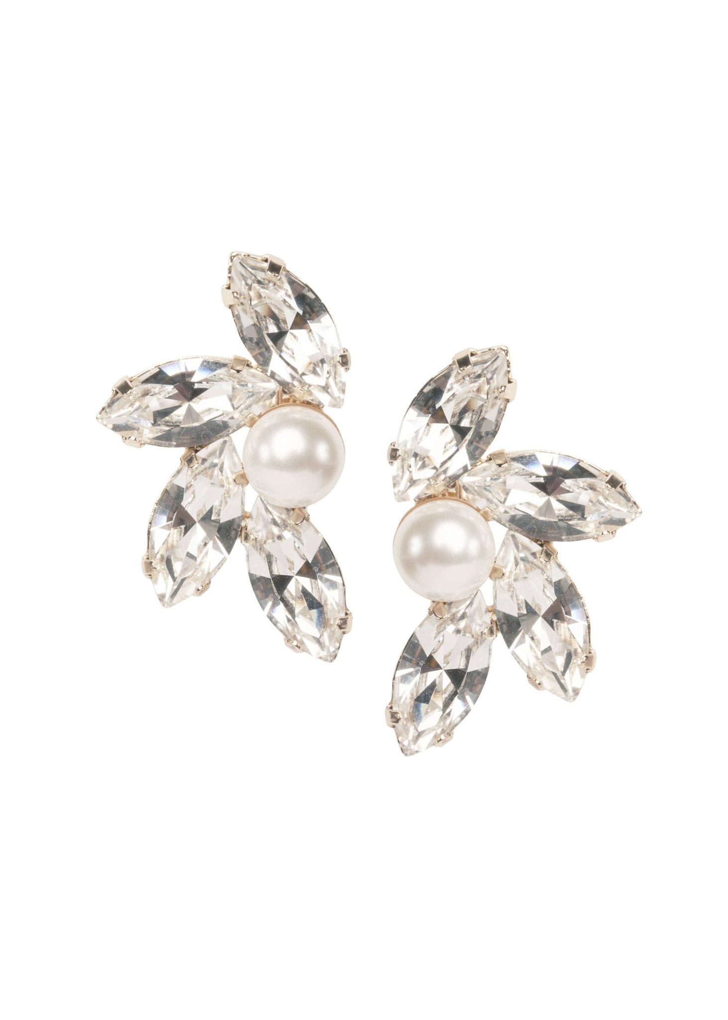 Elizabeth Bower Pinion Ohrstecker Kristall Perle Rhodium