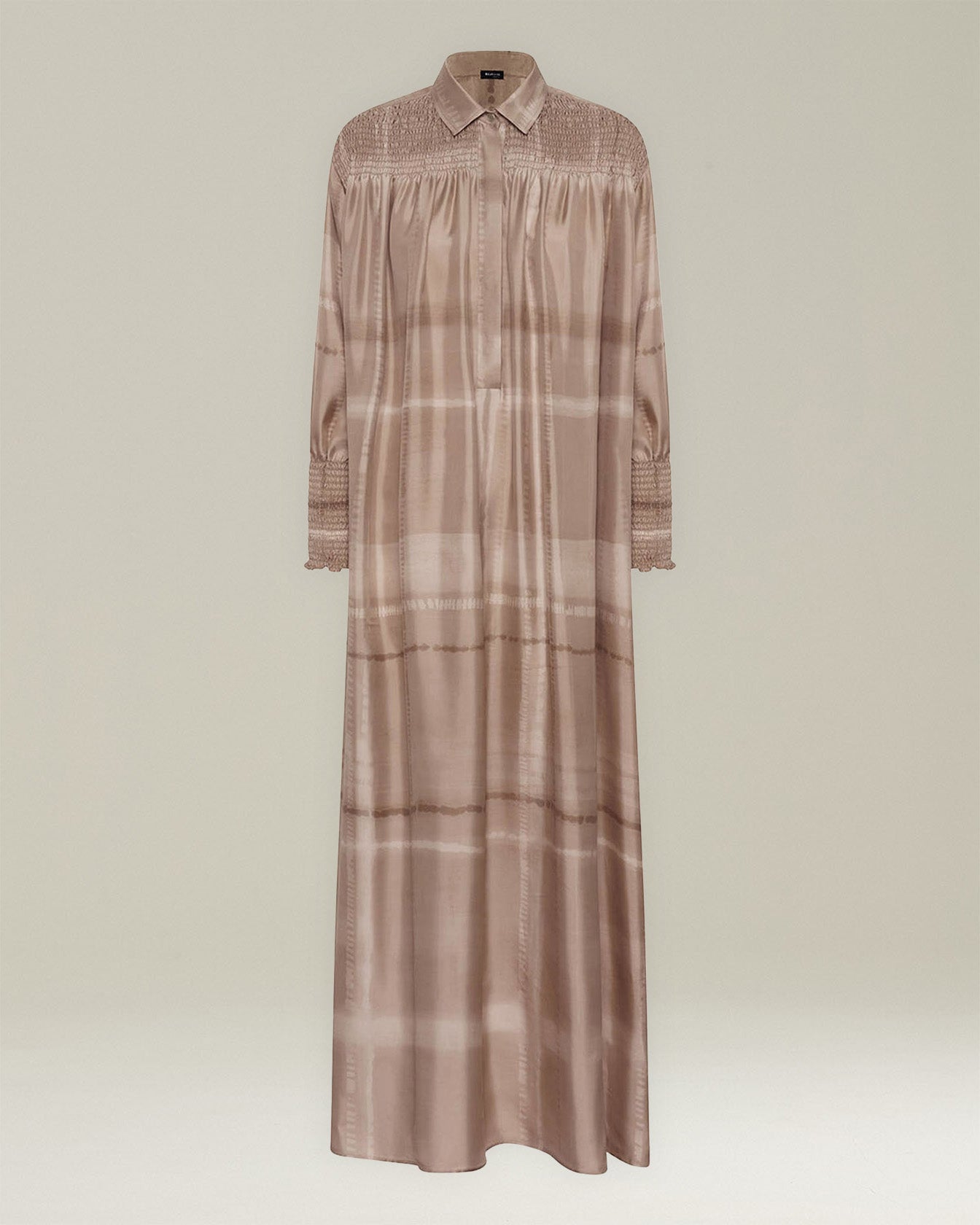 Kiton Chemisier Kleid Seide Geometrisch mit Gürtel