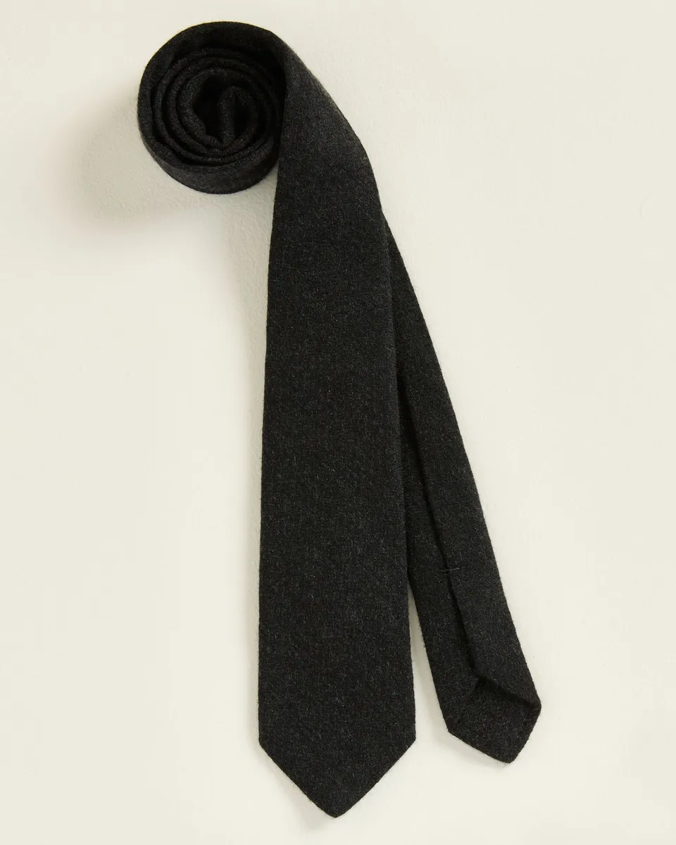 Kiton Woll Krawatte Anthrazit Handgestrickt 148 cm Herren