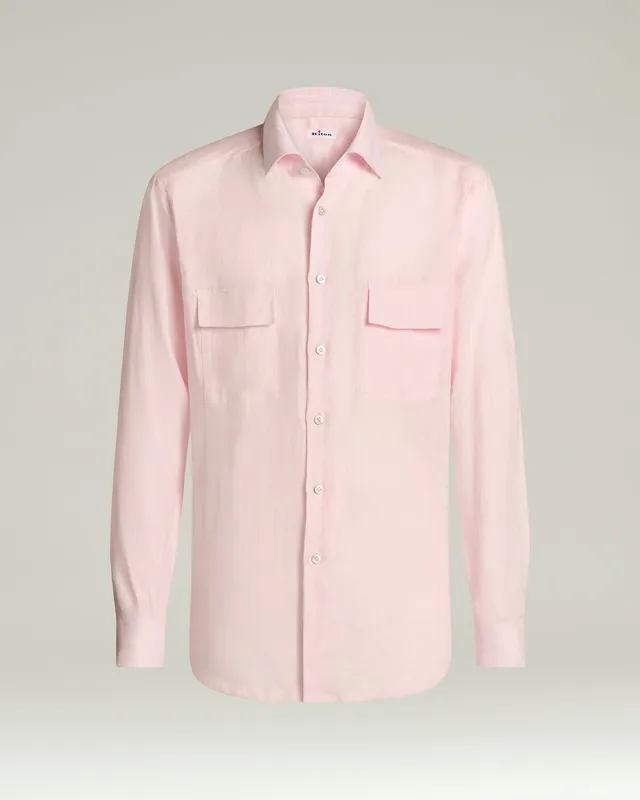 Kiton Shirts Rose Linen Shirt Hemd Rosa Leinen