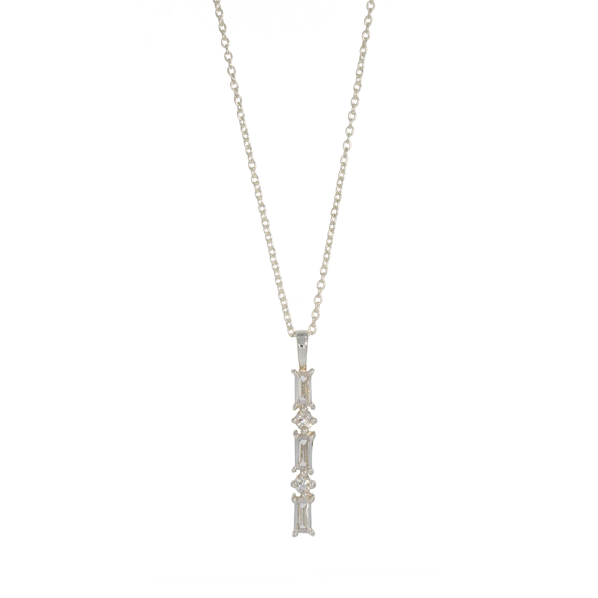 Juvelan Brilliancy Halskette Silber Kristallanhänger 40 cm