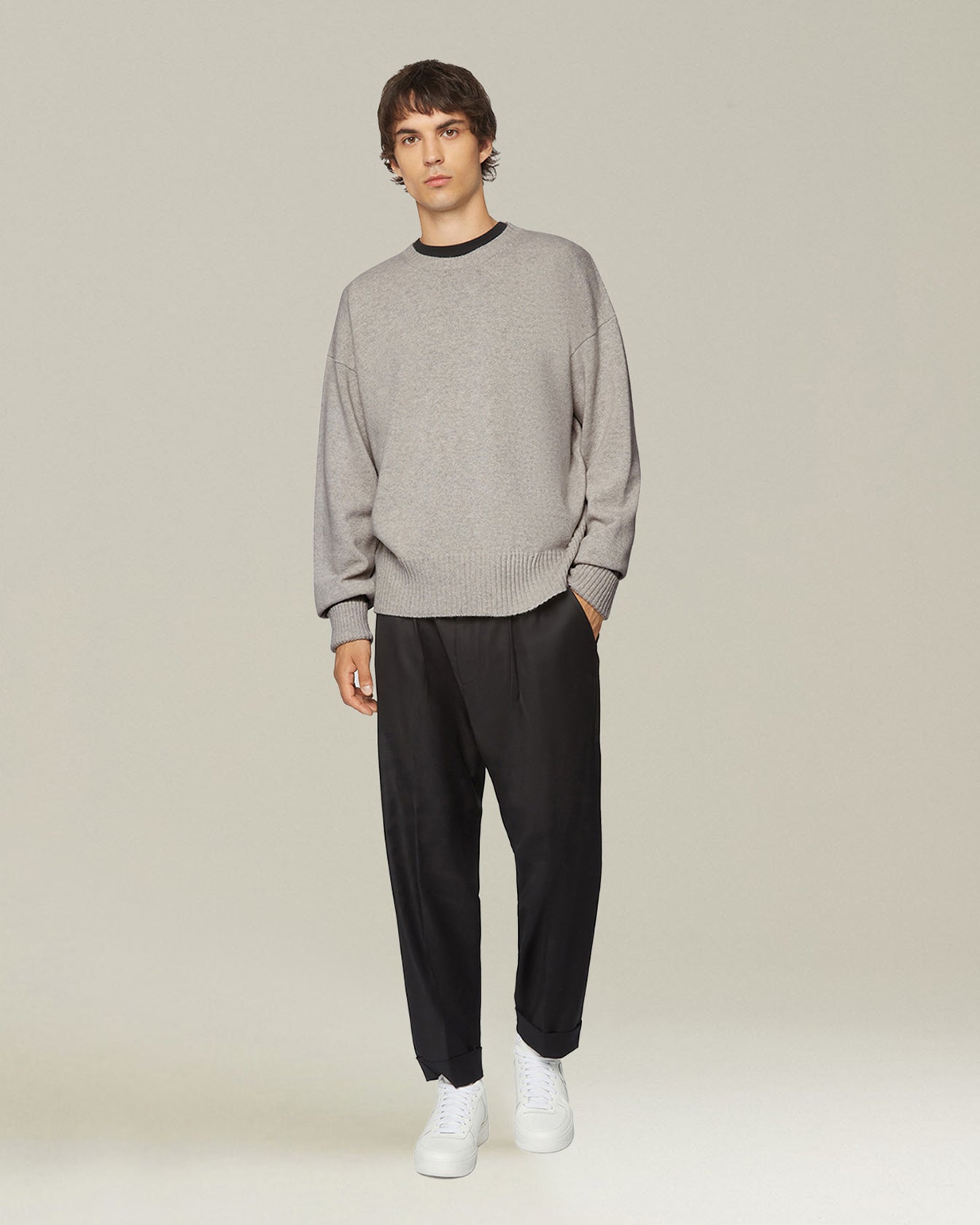 Kiton Leisure Pullover Wolle Rundhals elastisch Herren