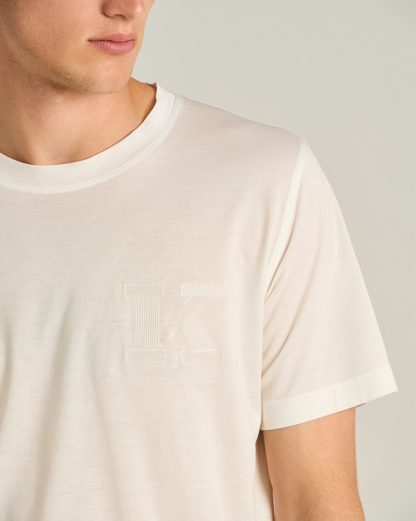 Kiton T-Shirt Weiß Baumwolle L Rundhals