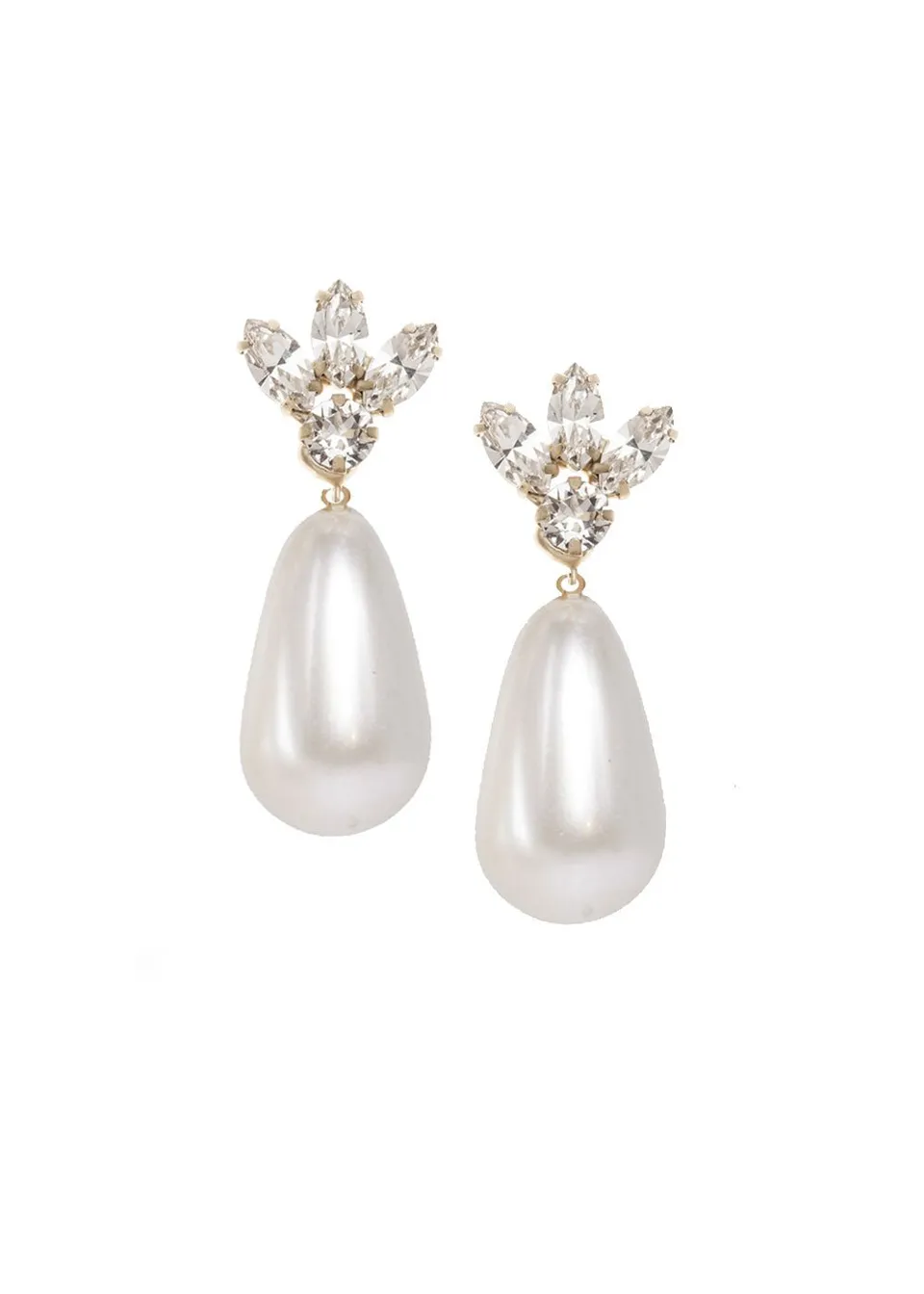 Elizabeth Bower Downton Bauble Perlen Ohrringe Matt Gold 40mm