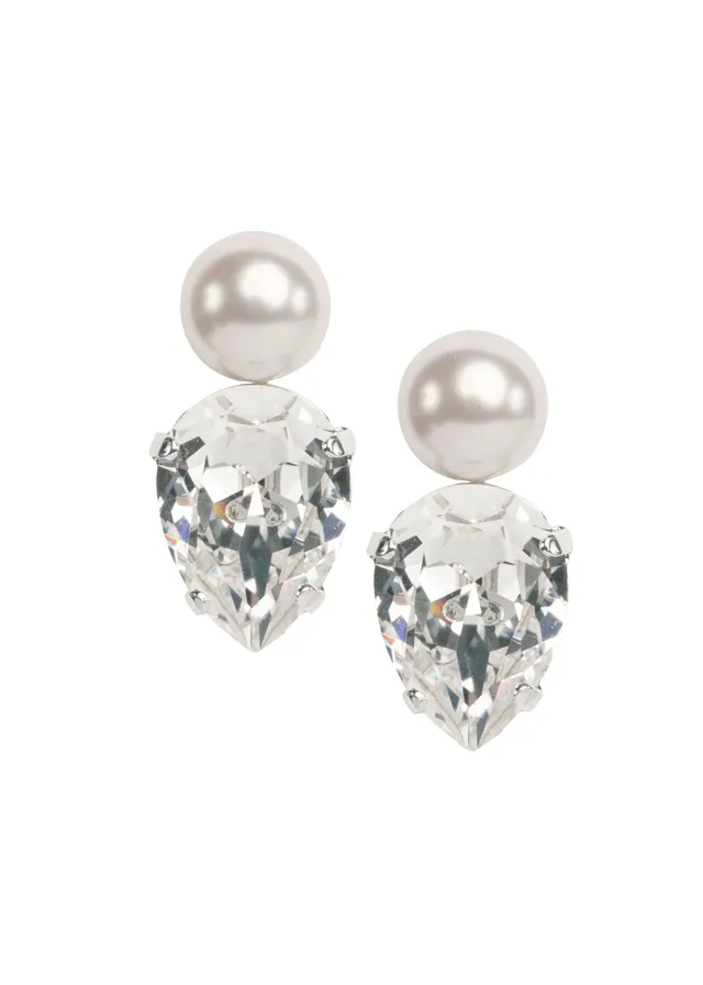 Elizabeth Bower Dublet Perlenohrstecker Rhodium 28mm