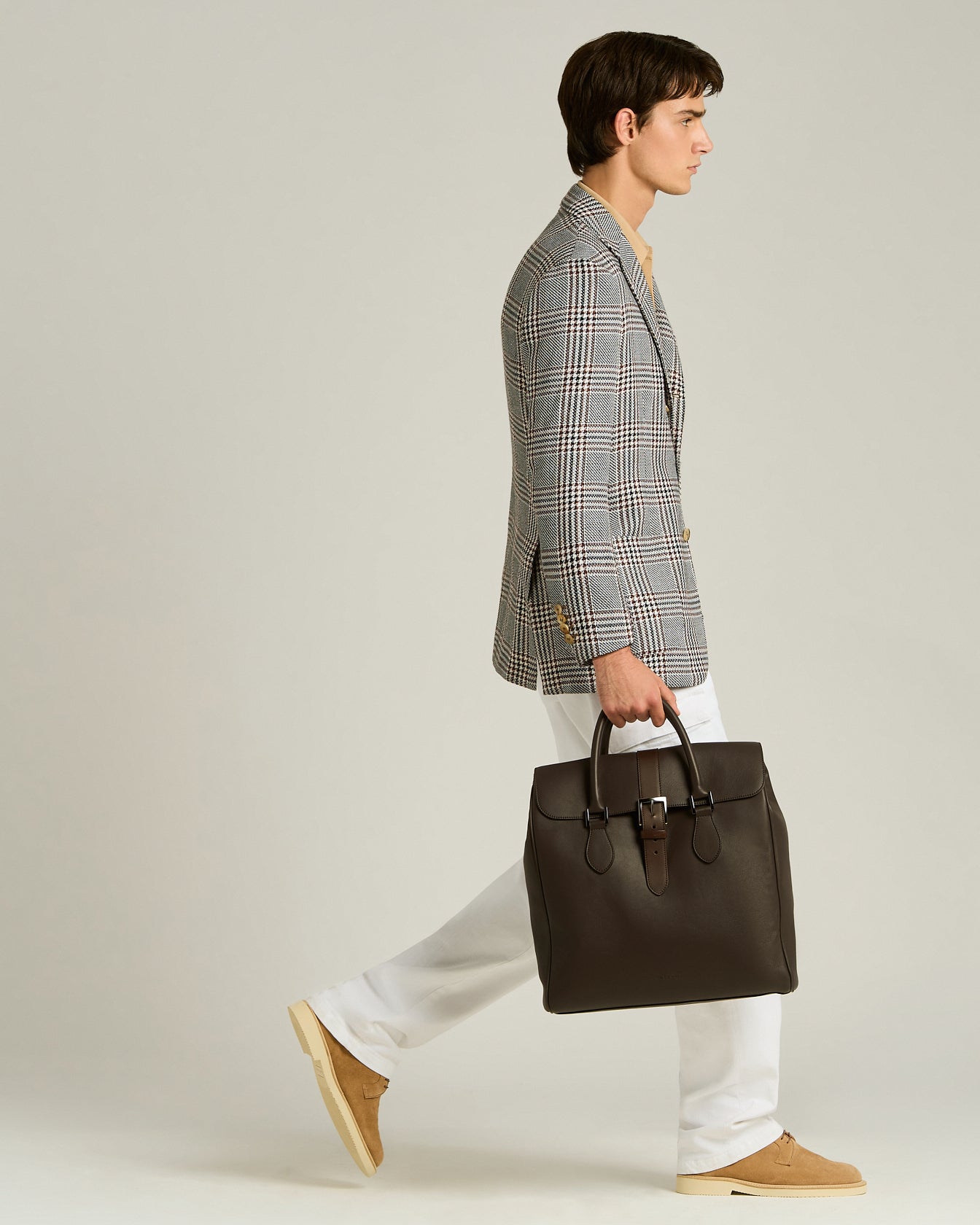 Kiton Shopping Bag Kalbsleder dunkelbraun TU