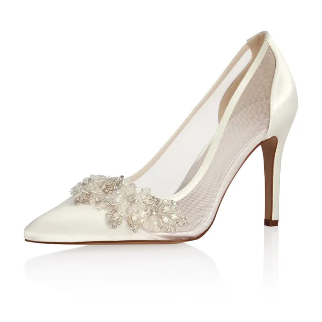 Rainbow Club Embellished Tammi Pumps Ivory Satin Strass