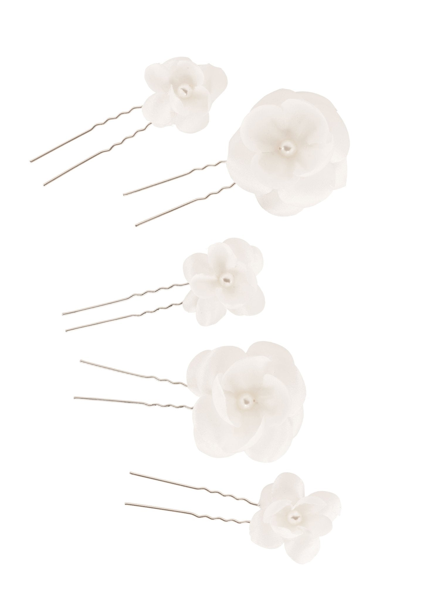 Elizabeth Bower Organna Silk Haarnadeln Silber Ivory Set